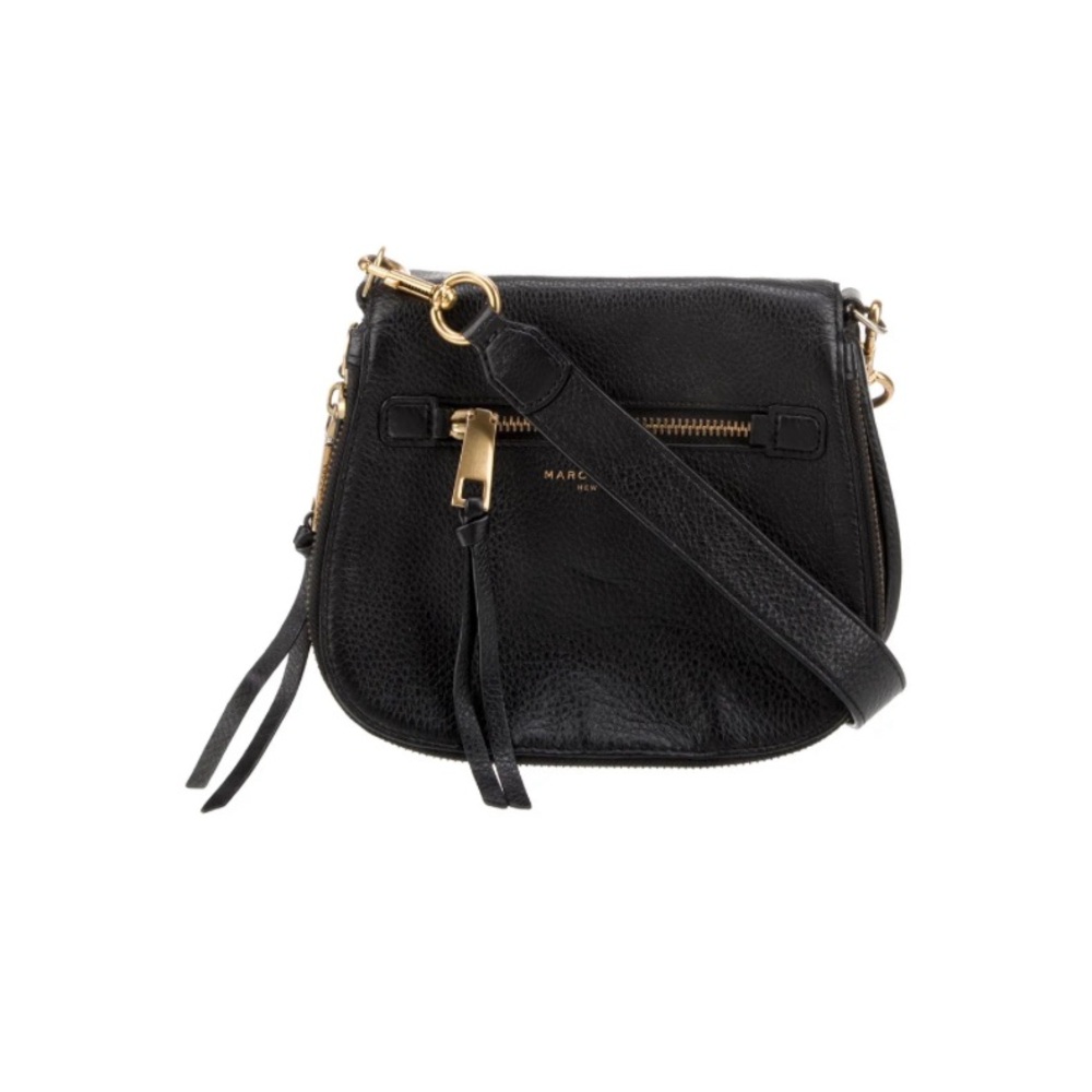 Marc Jacobs Black Crossbody Bag with Gold Accents